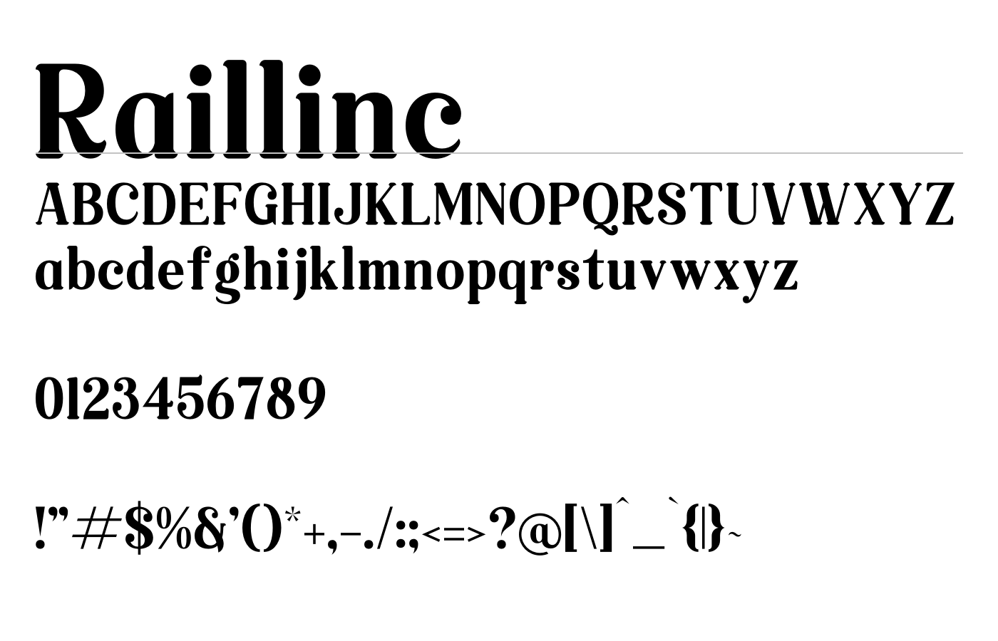 Raillinc Font preview