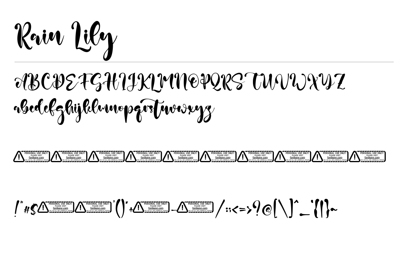 Rain Lily Font preview