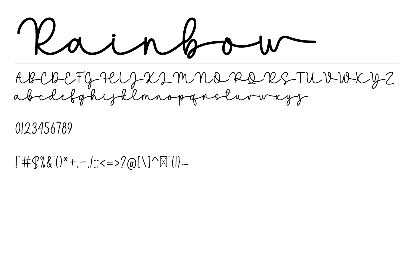 Rainbow Cupcake Font preview