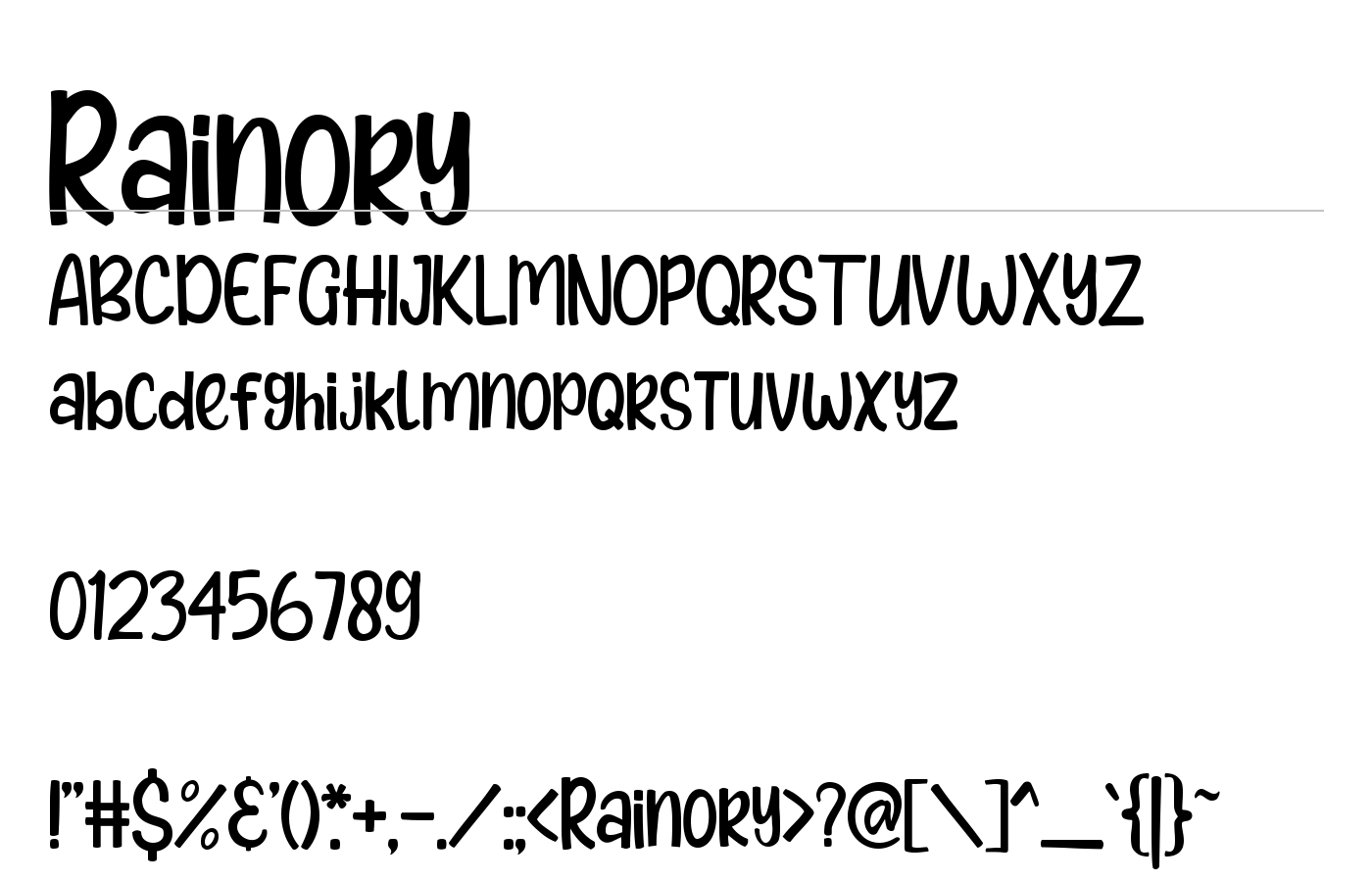 Rainory Font preview