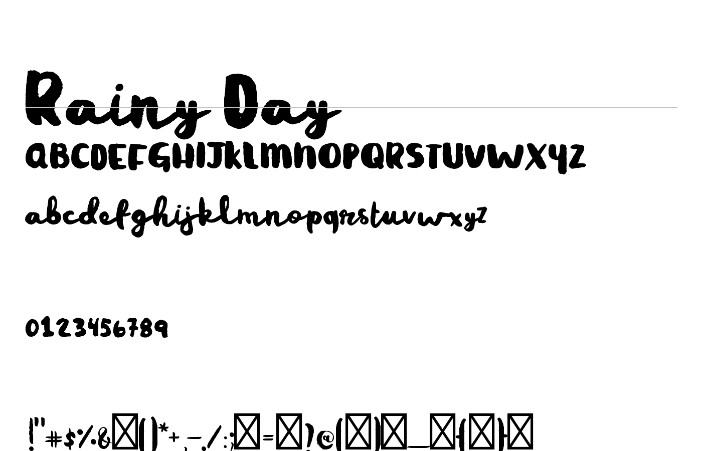 Rainy Day Brush Font preview