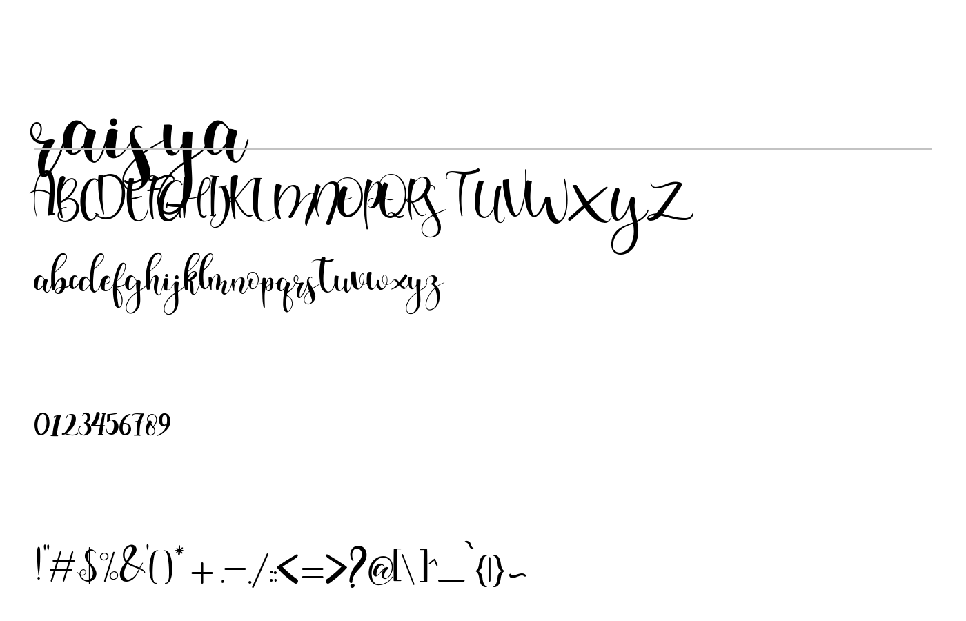 Raisya Font preview