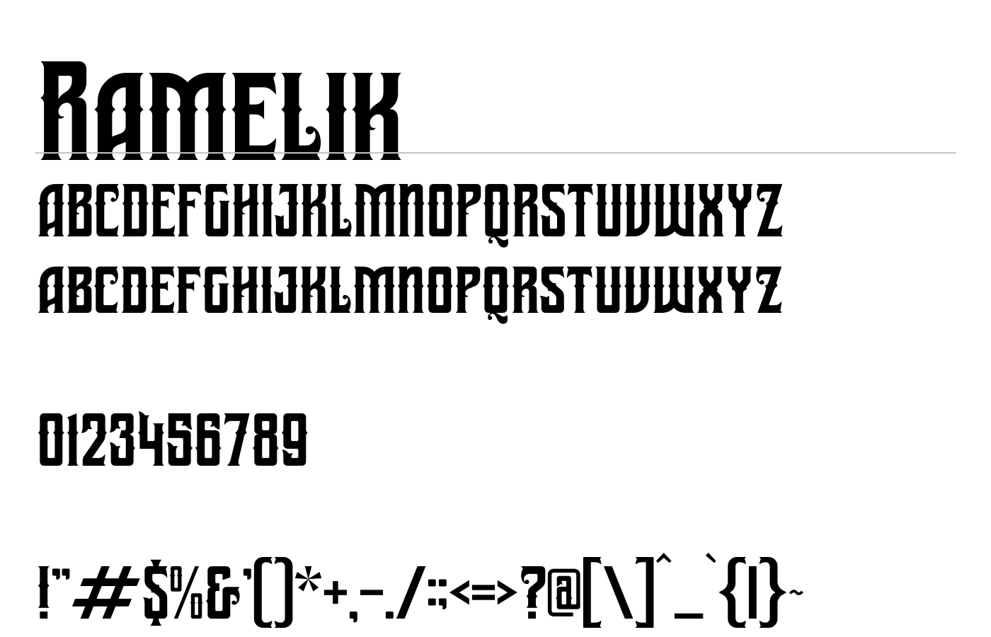 Ramelik Font preview