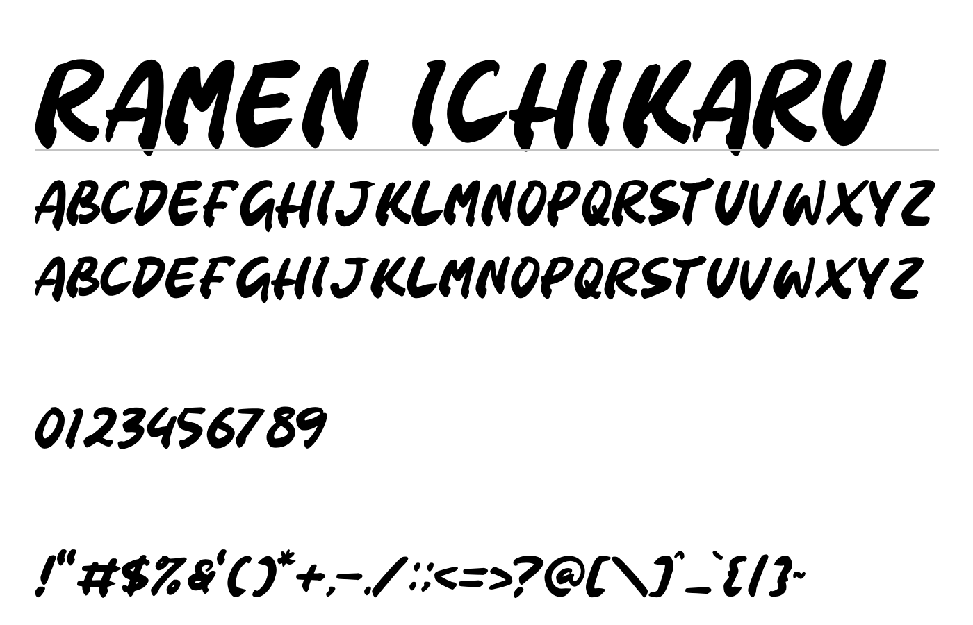 Ramen Ichikaru Font preview