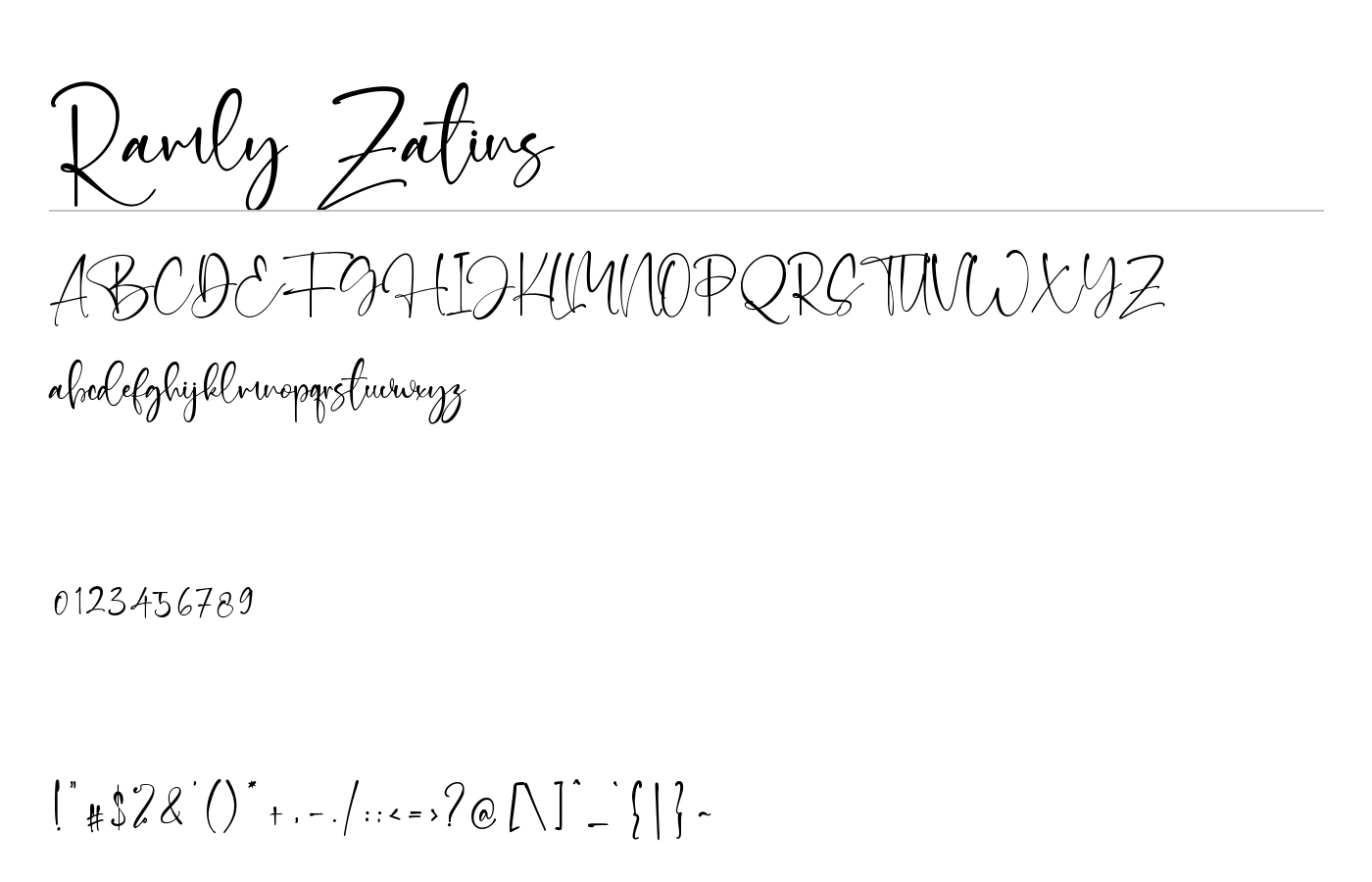 Ramly Zatins Font preview
