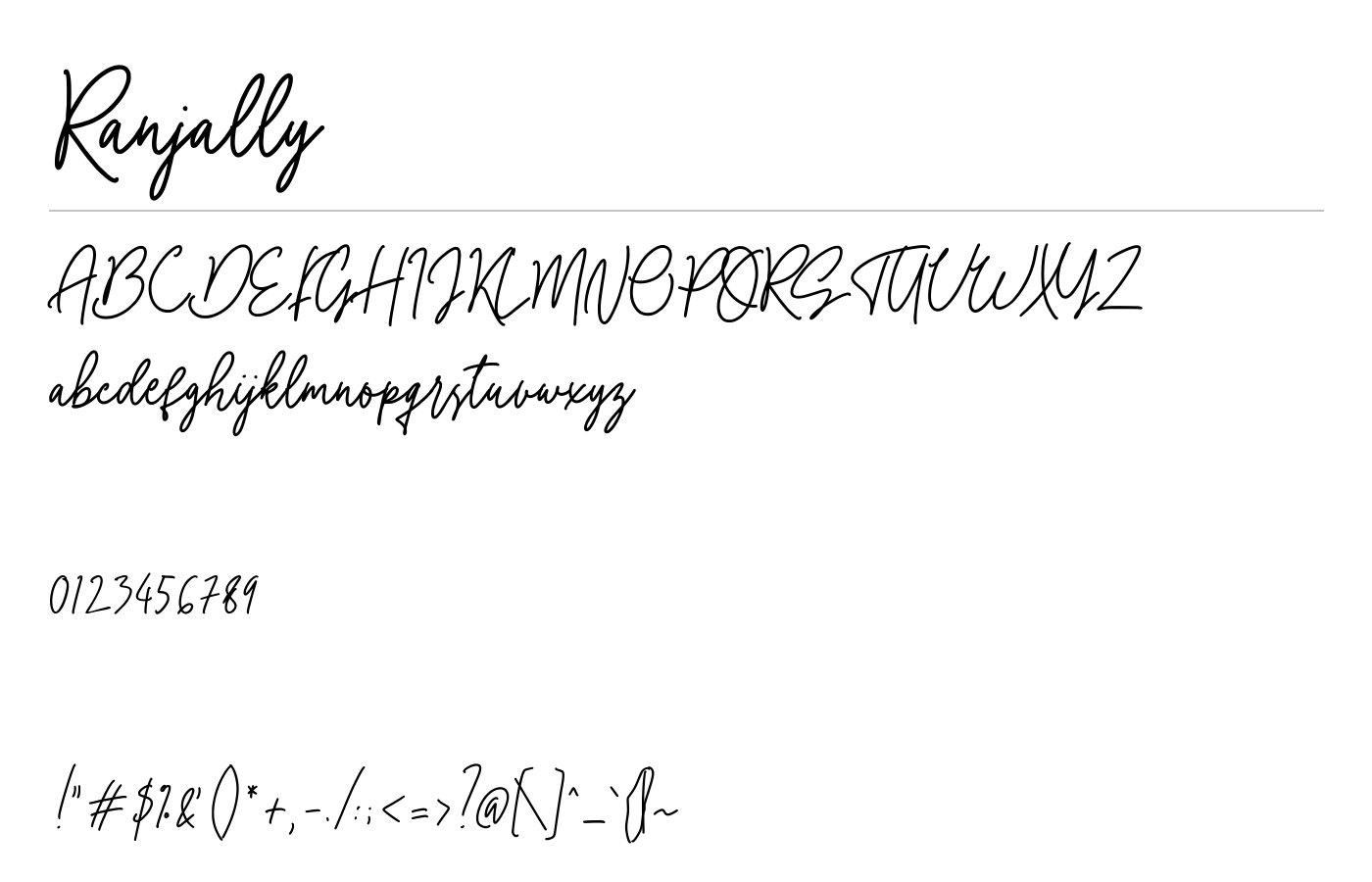 Ranjally Font preview