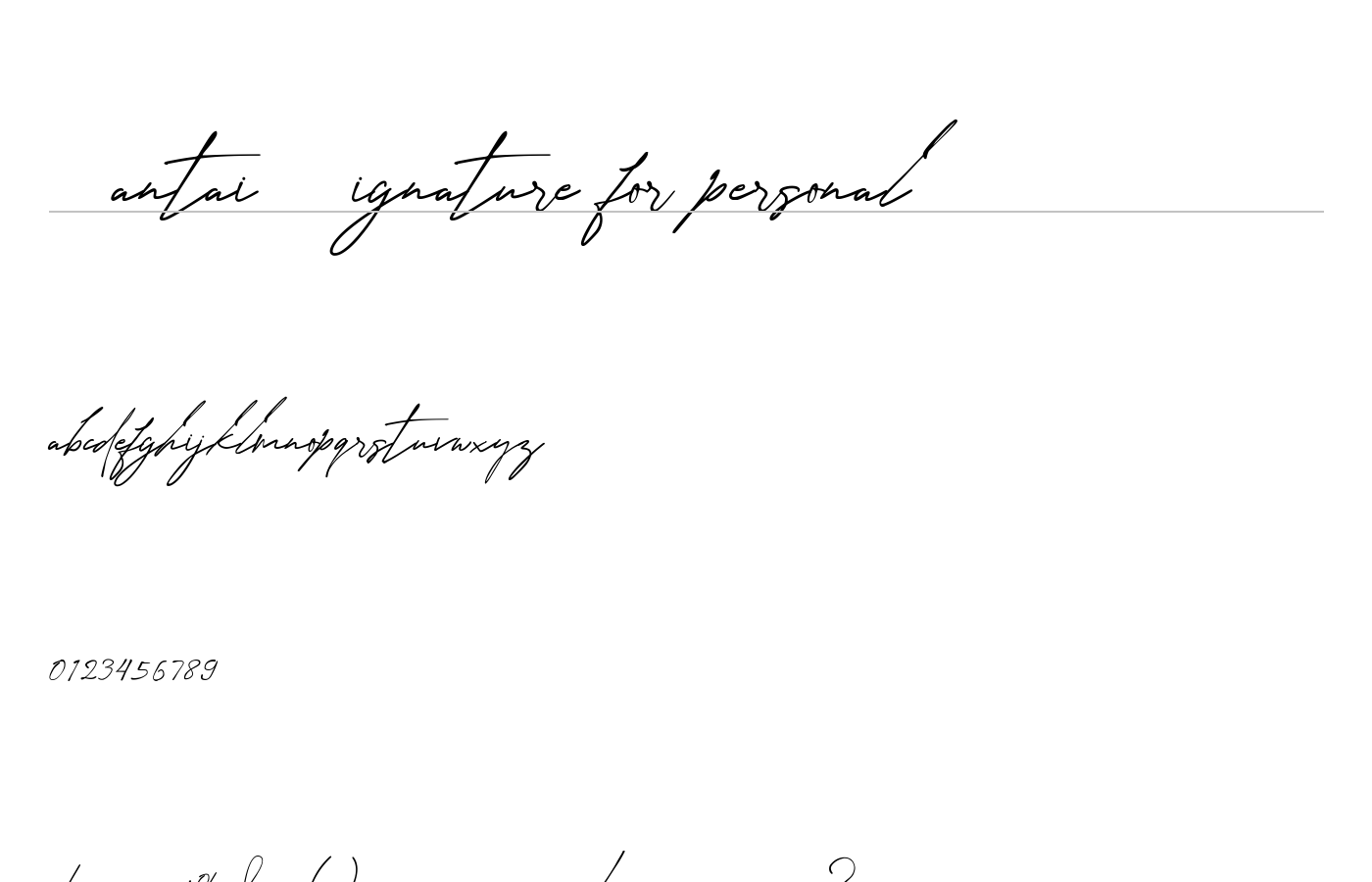 Rantai Signature Font preview