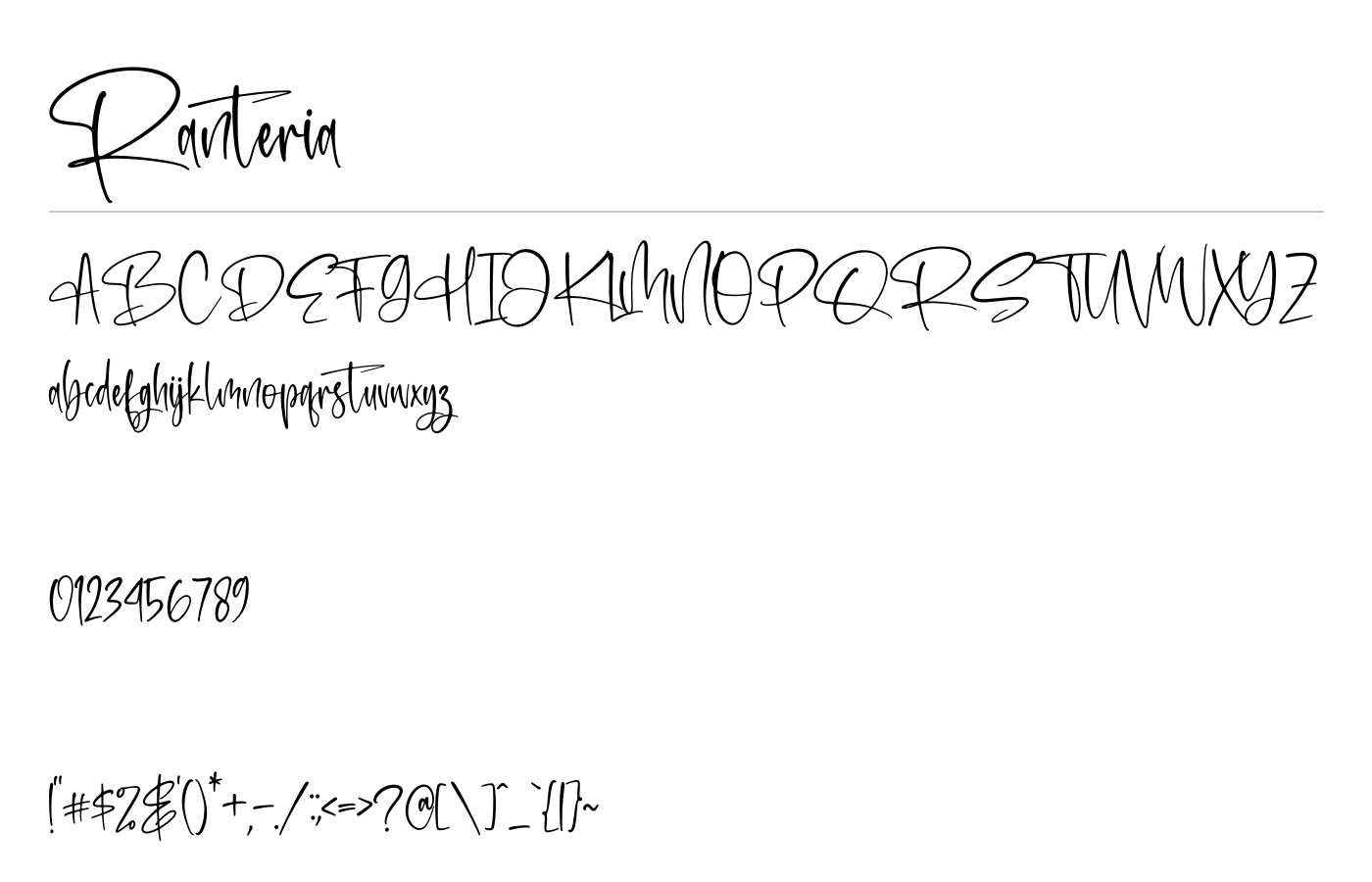 Ranteria Font preview