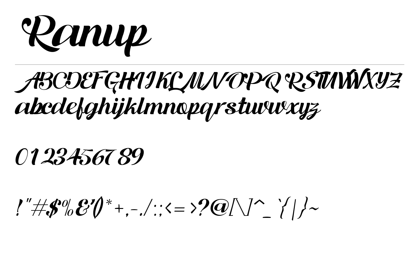 Ranup Font preview