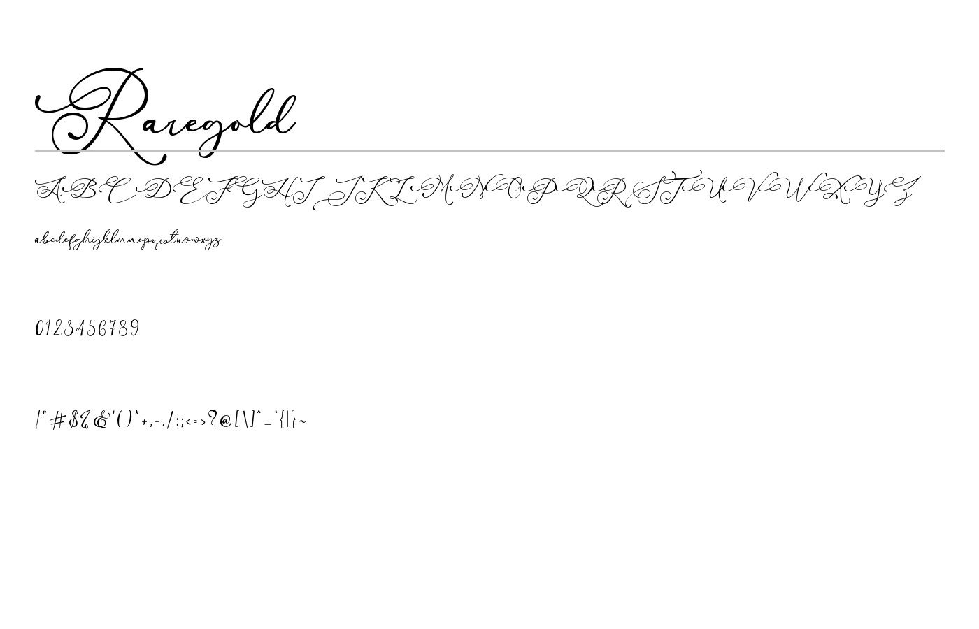 Raregold Font preview