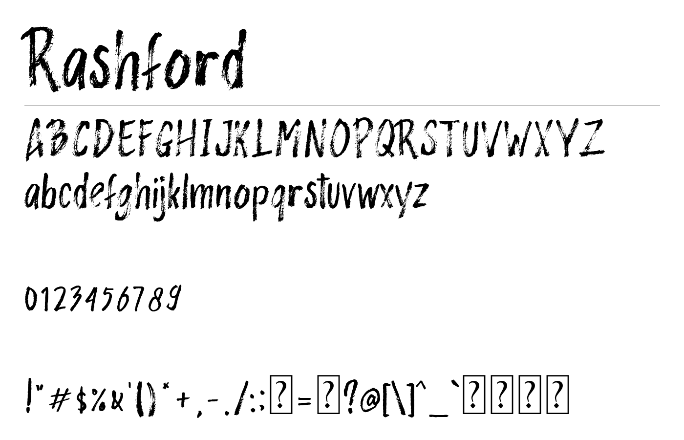 Rashford Font preview