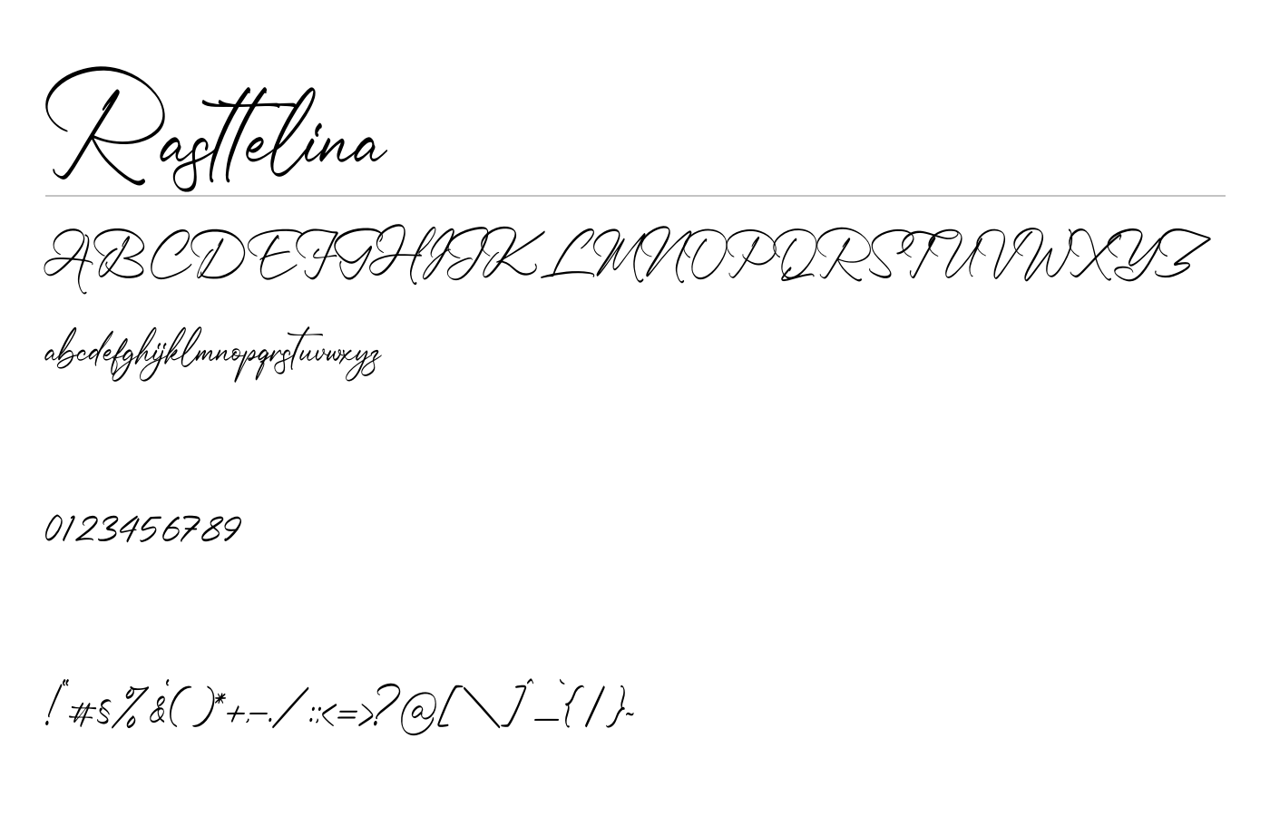 Rasttelina Font preview