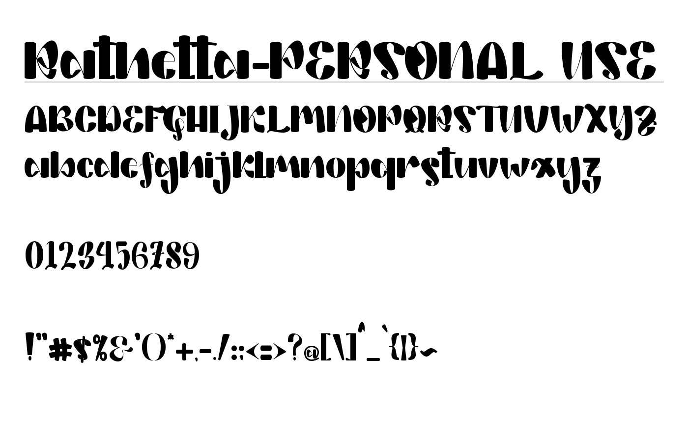 Rathetta Font preview