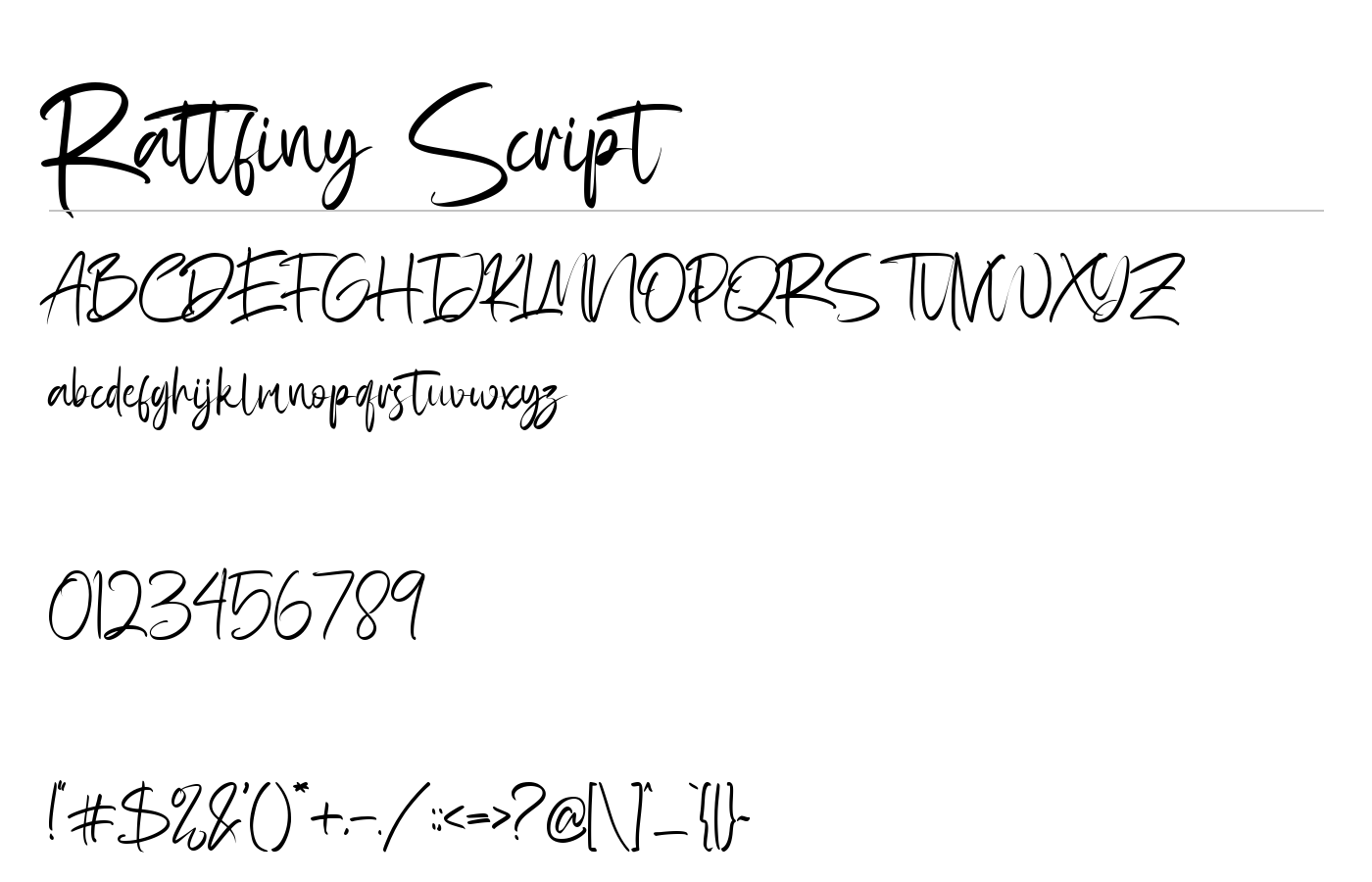 Rattfiny Script Font preview