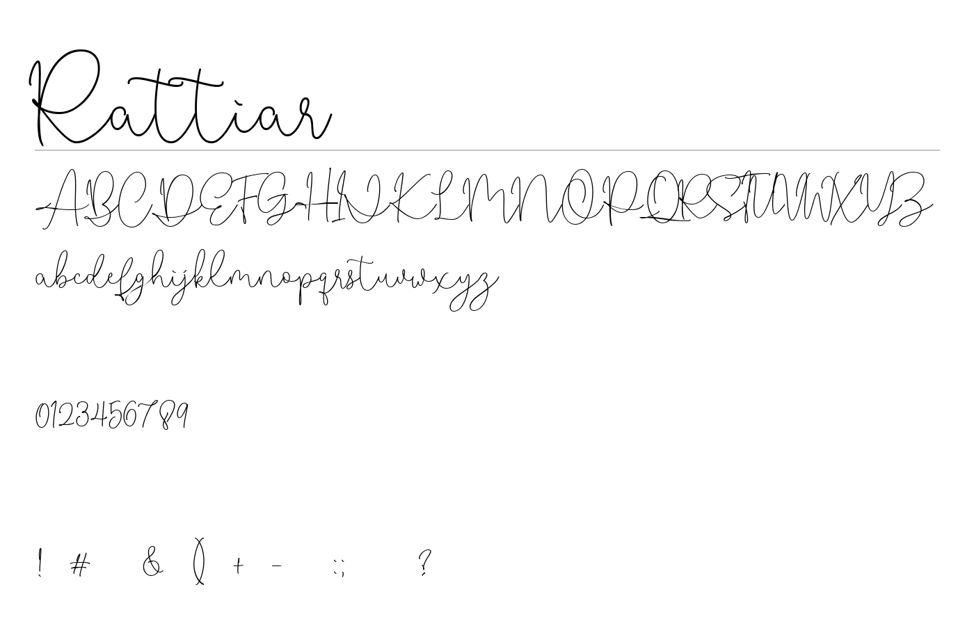 Rattiar Font preview
