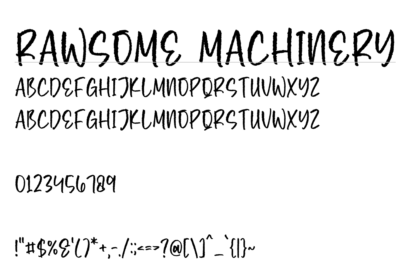 Rawsome Machinery Font preview