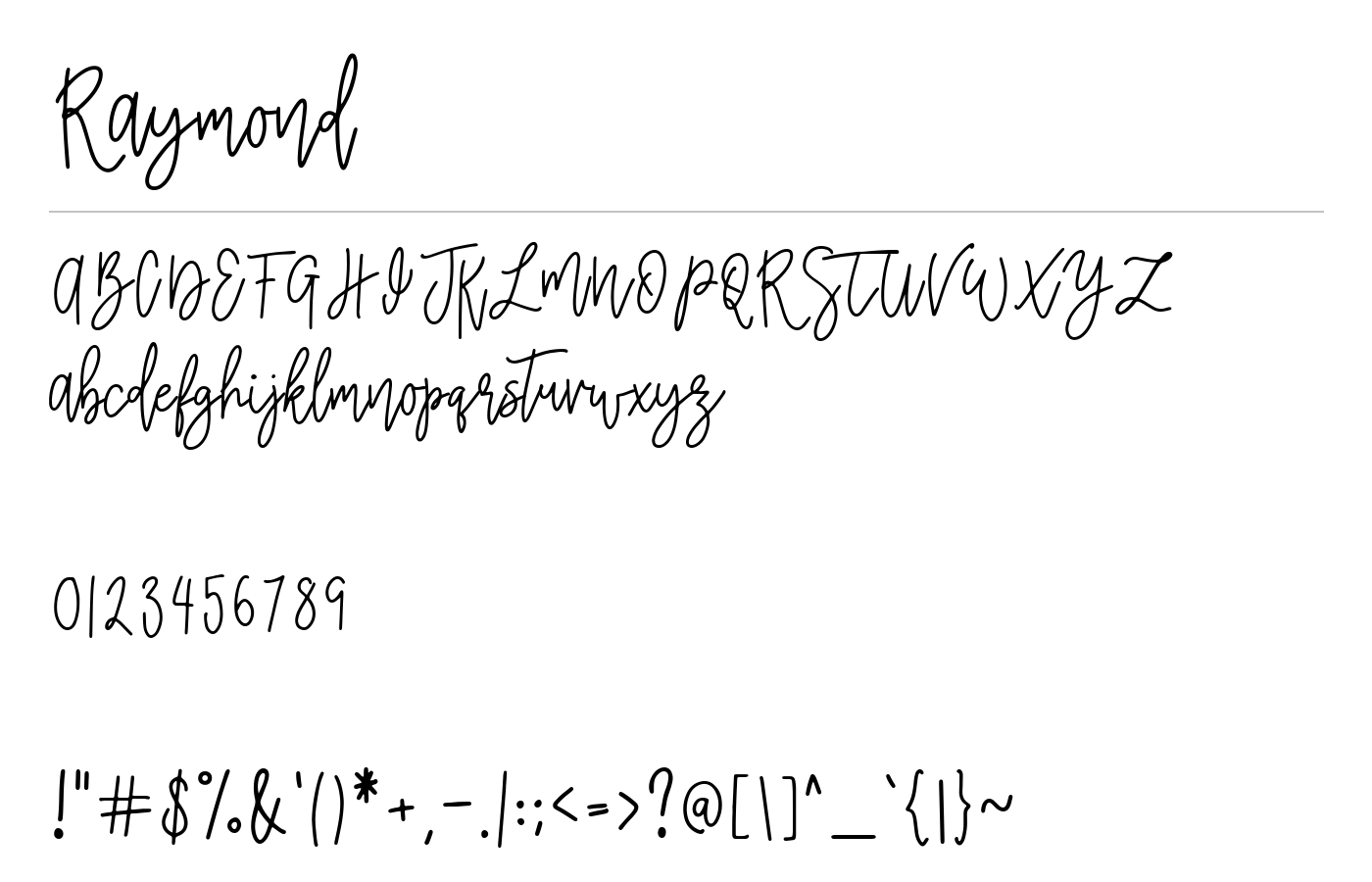 RayMond Font preview