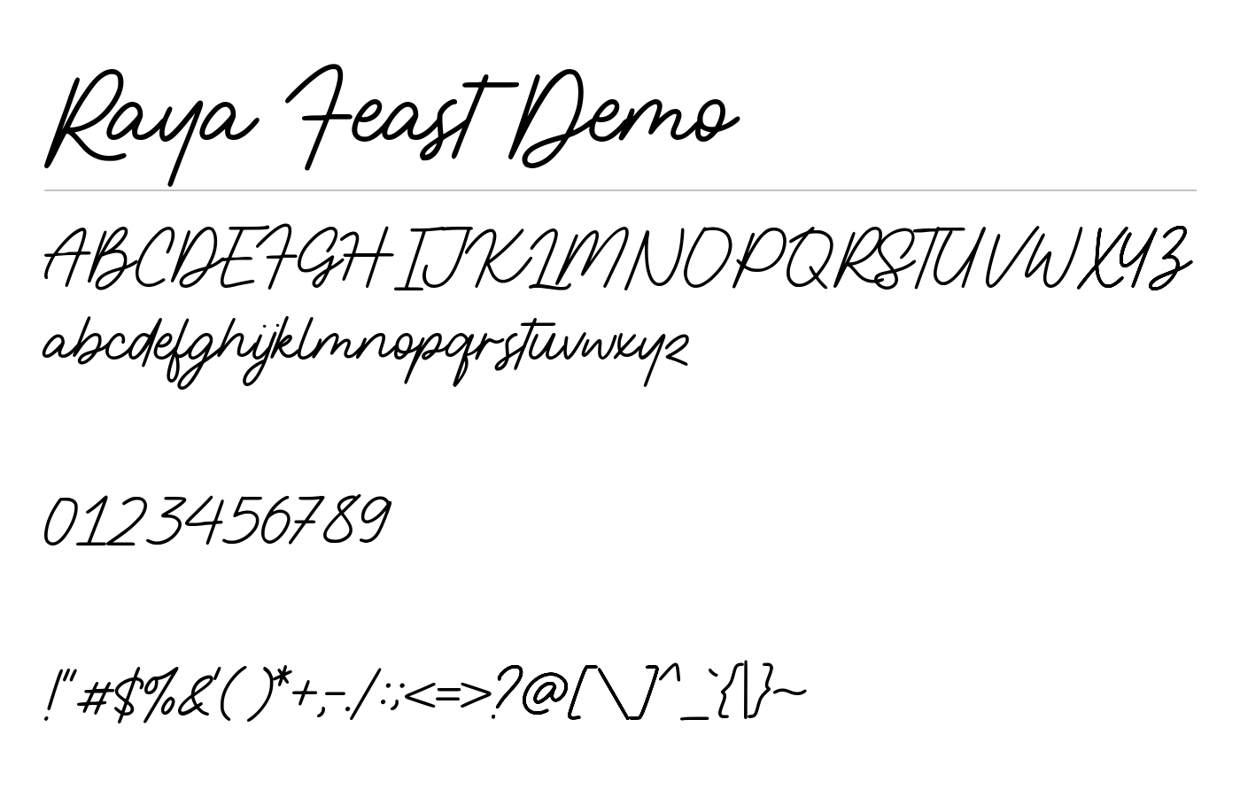 Raya Feast Font preview