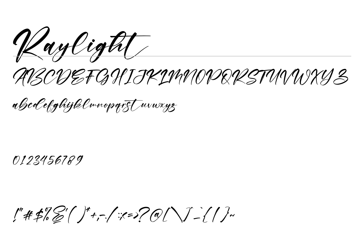Raylight Font preview