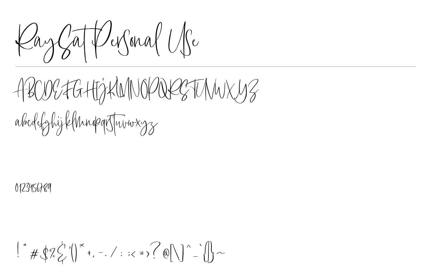RaySat Font preview