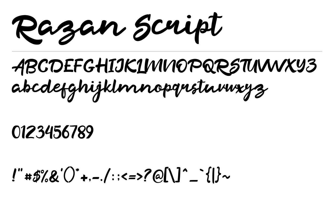 Razan Script Font preview