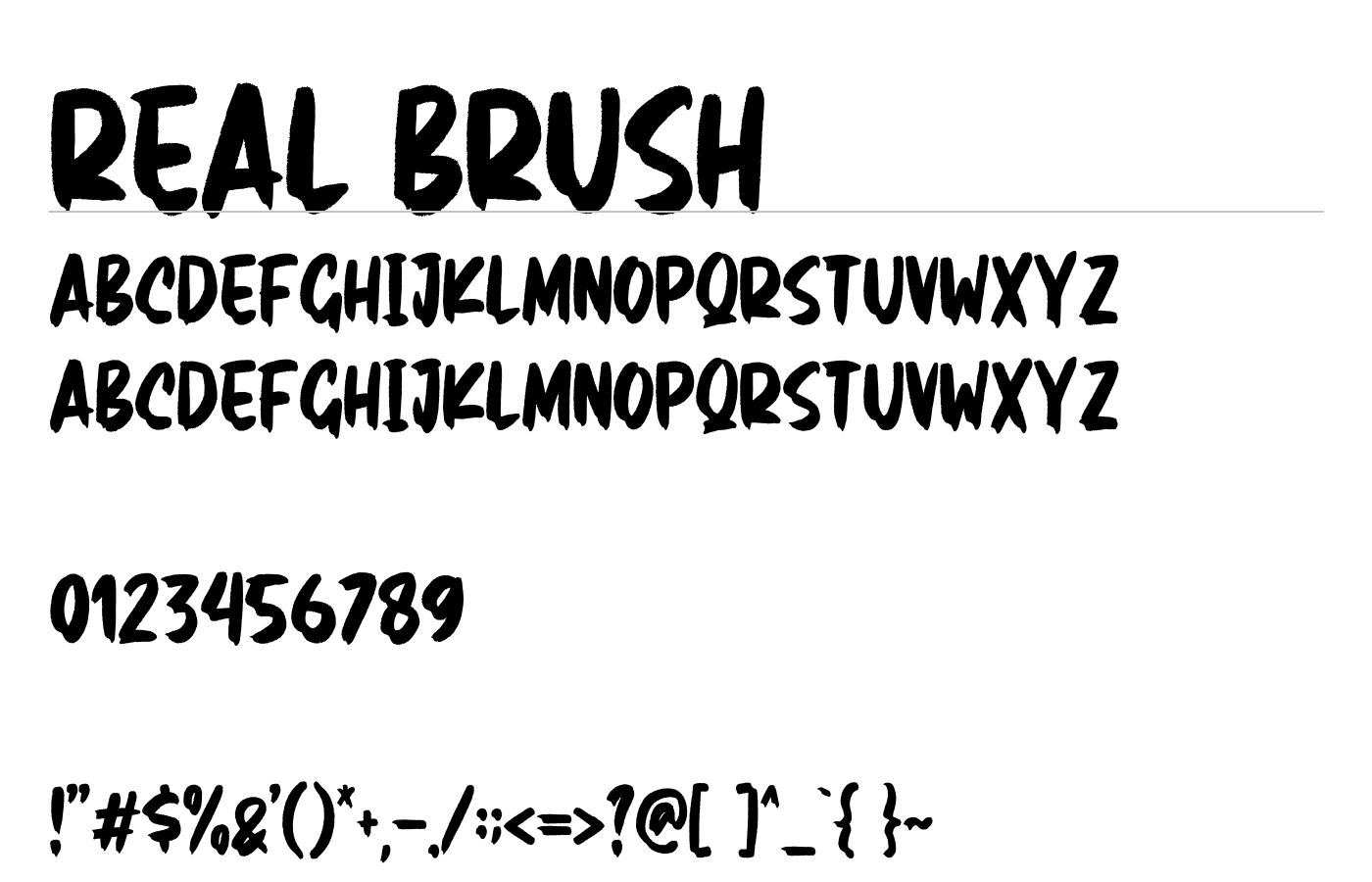 Real Brush Font preview