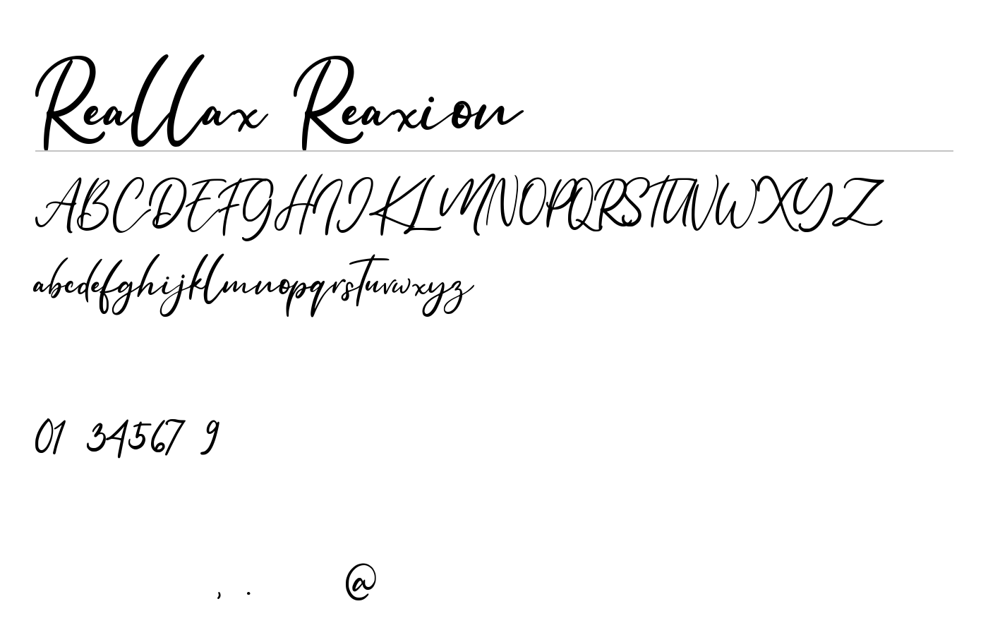 Reallax Reaxio Font preview