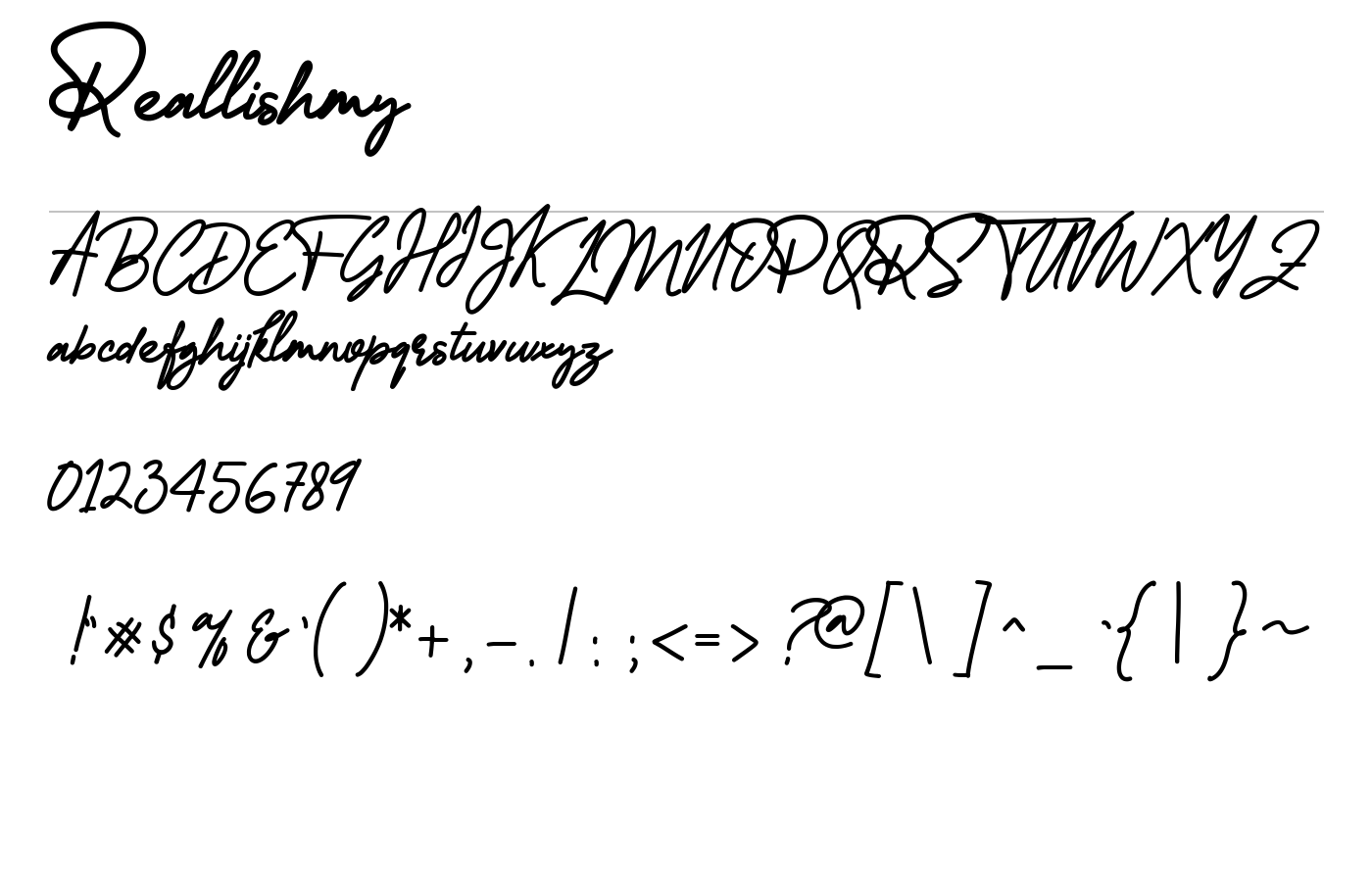 Reallishmy Font preview
