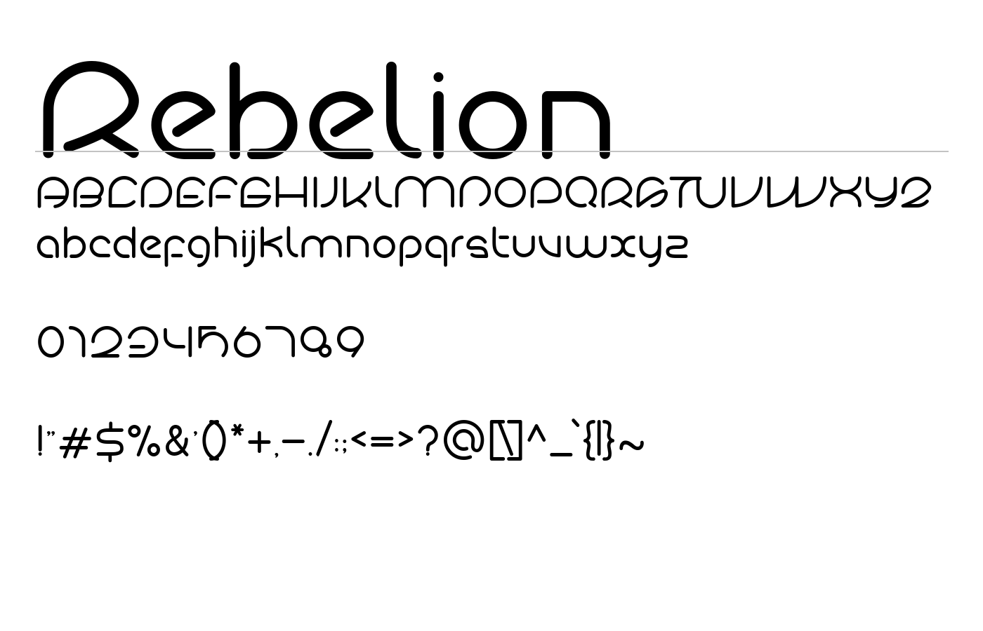 Rebelion Font preview