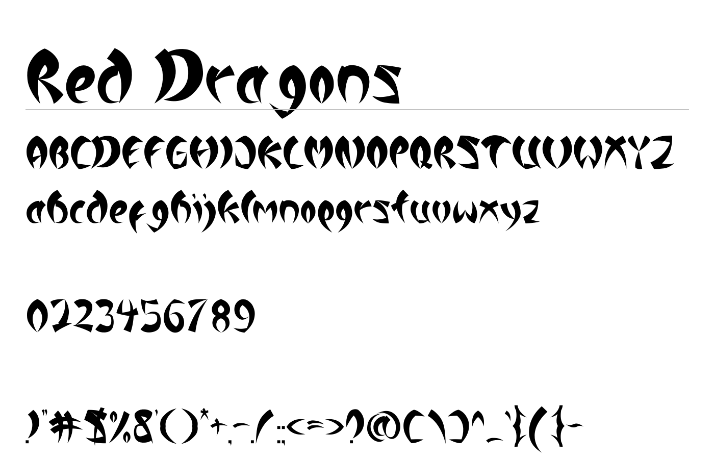 Red Dragons Font preview