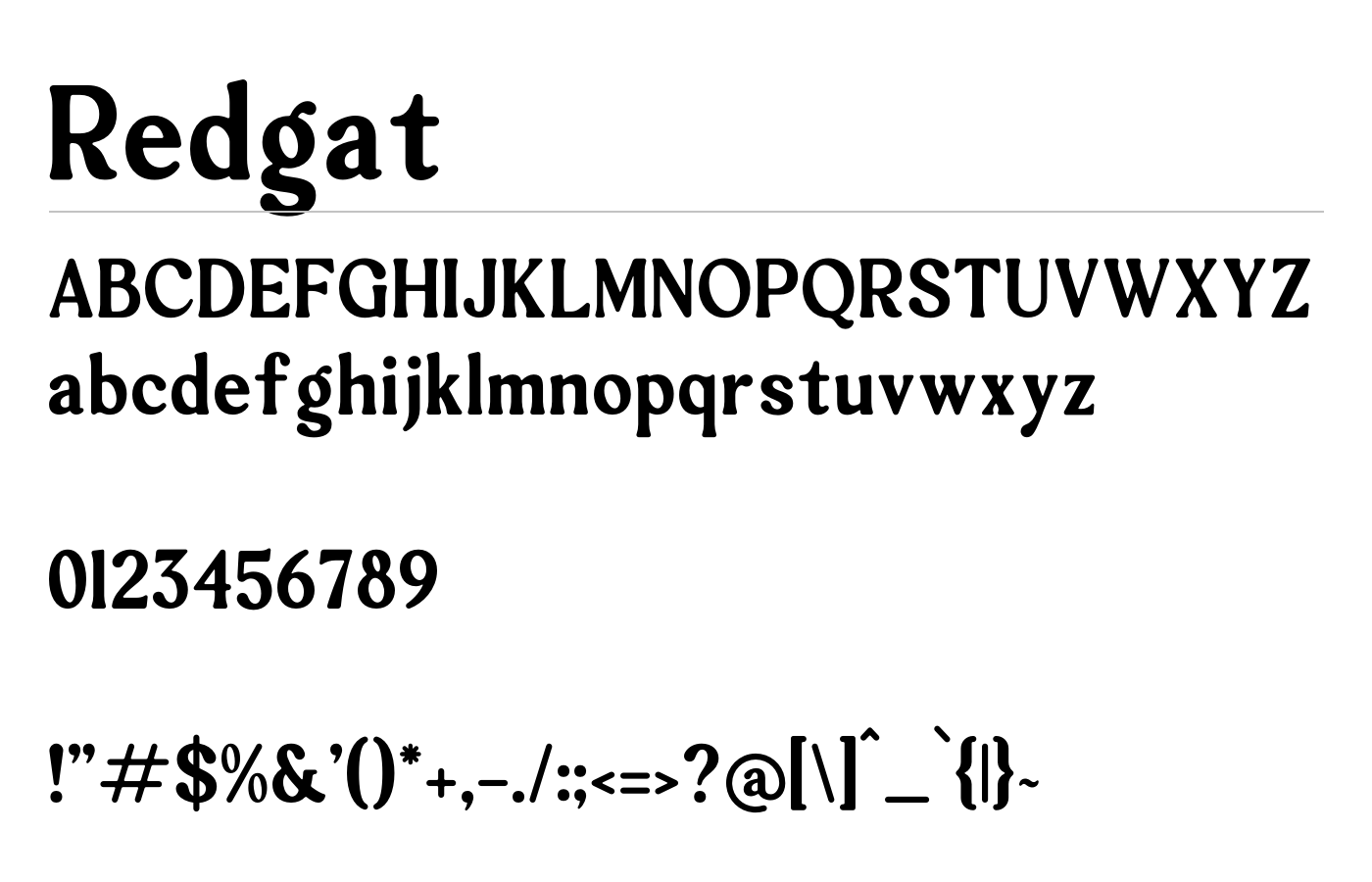 Redgat Font preview