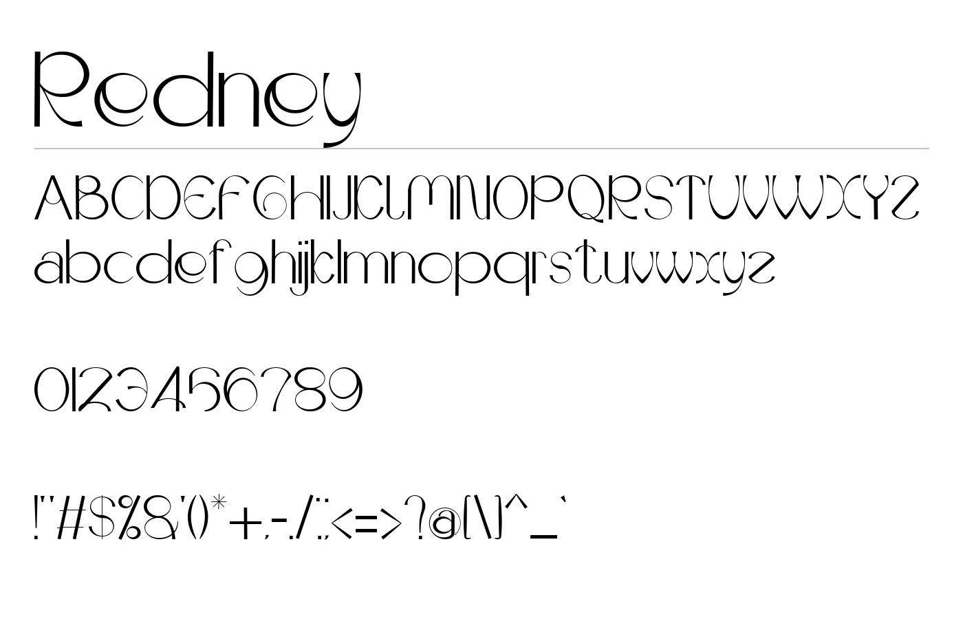 Redney Font preview