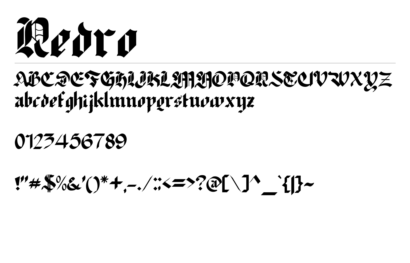 Redro Font preview