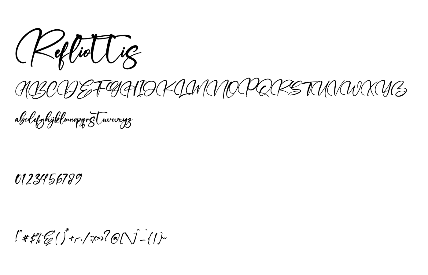 Refliottis Font preview