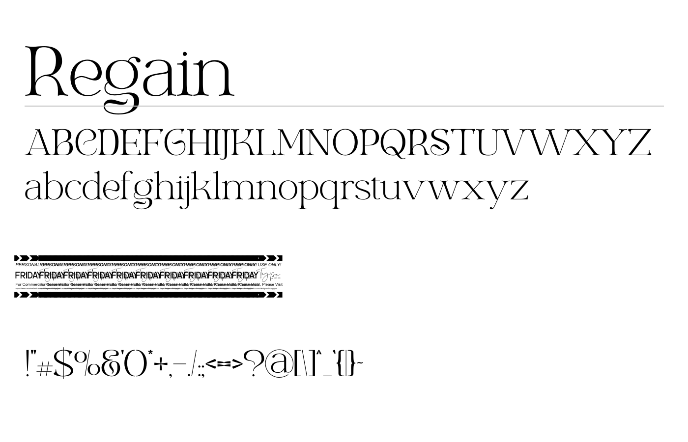 Regain Font preview