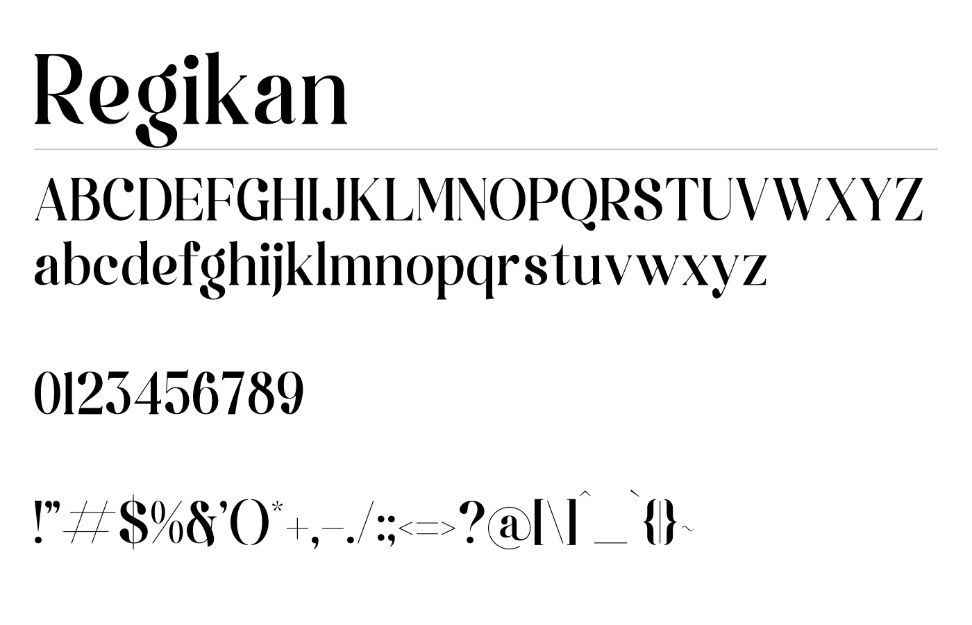 Regikan Font preview