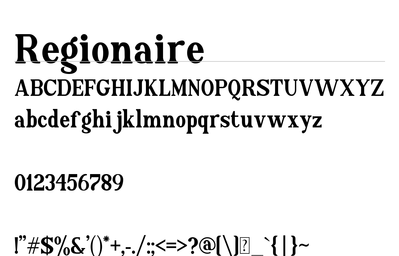 Regionaire Font preview