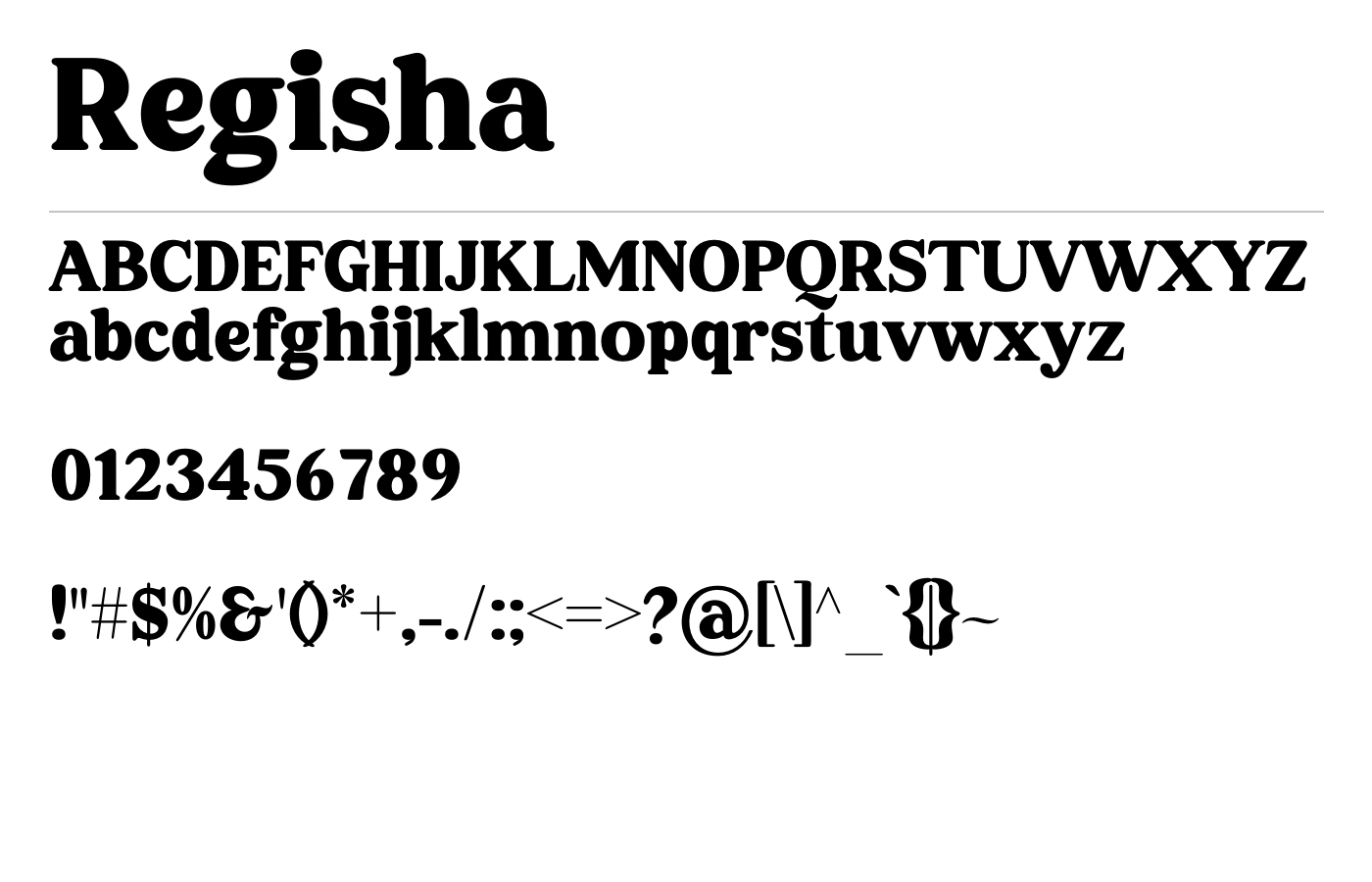 Regisha Font preview
