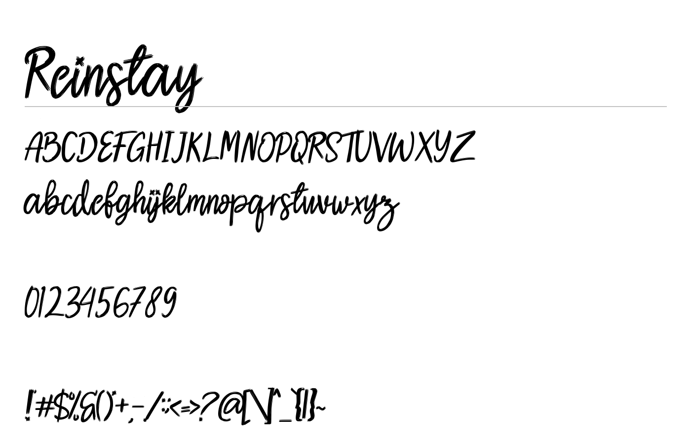 Reinstay Font preview