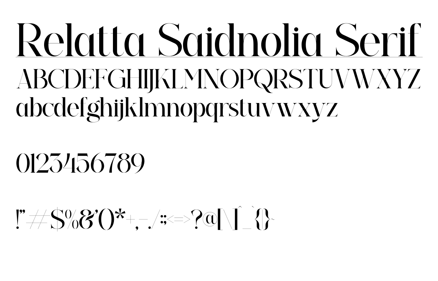 Relatta Saidnolia Font preview