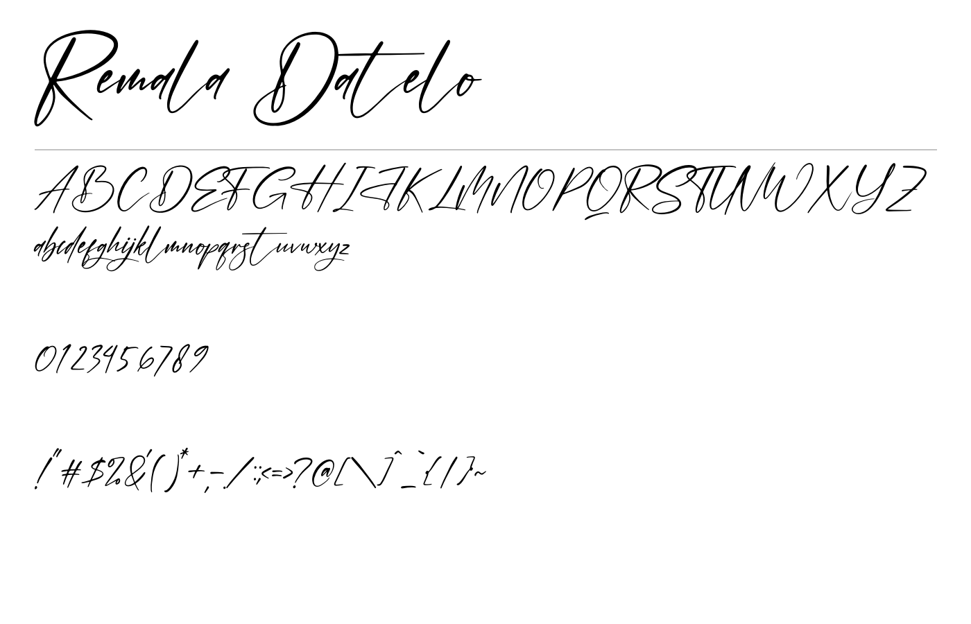 Remala Datelo Font preview