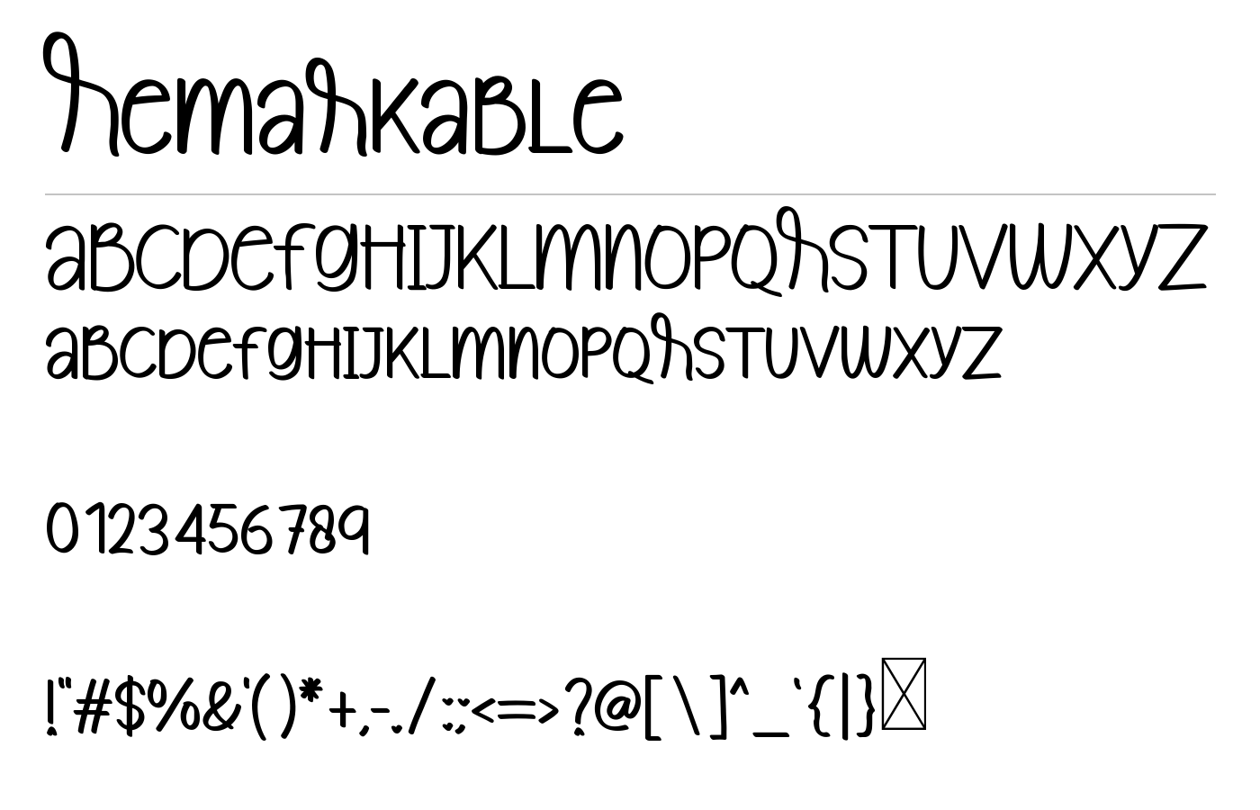 Remarkable Font preview