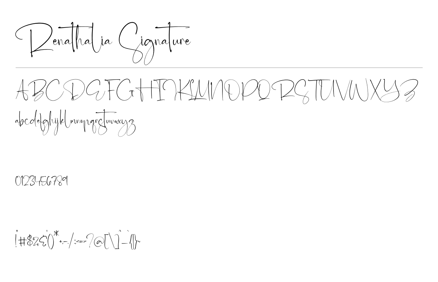 Renathalia Signature Font preview