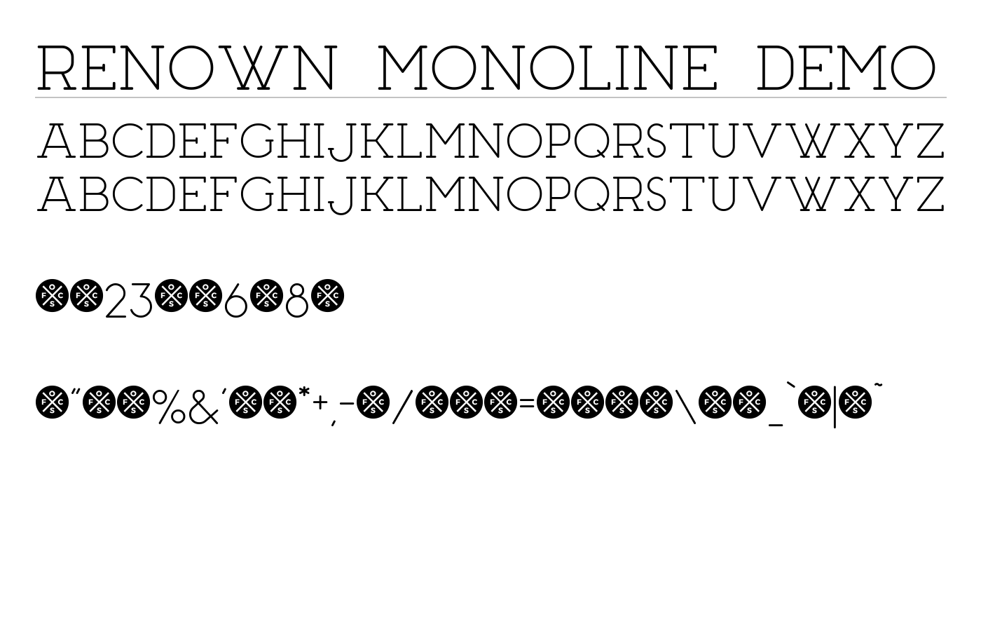 Renown Monoline Font Demo preview