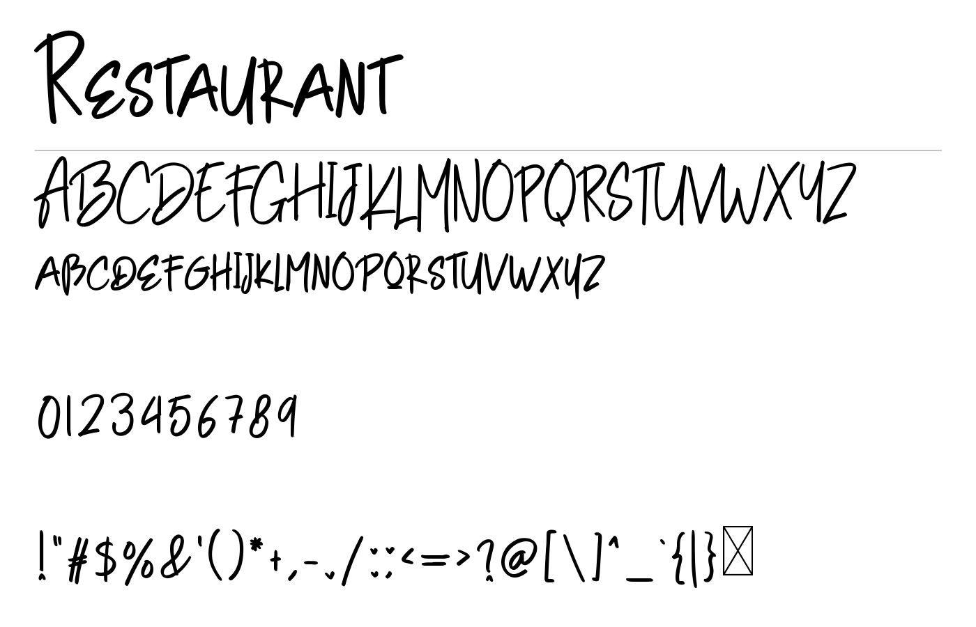 Restaurant Font preview