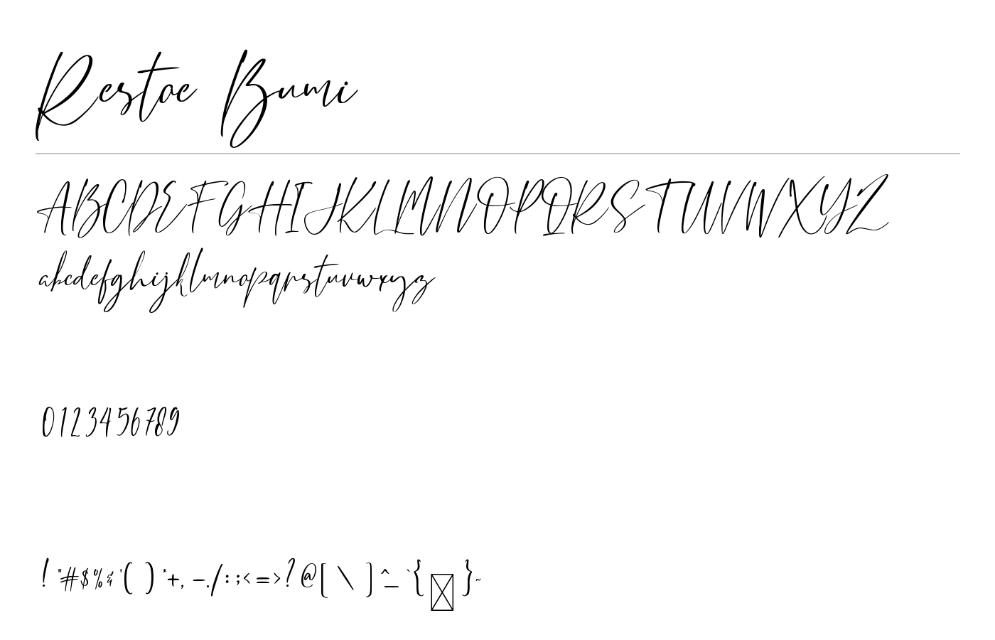 Restoe Bumi Font preview