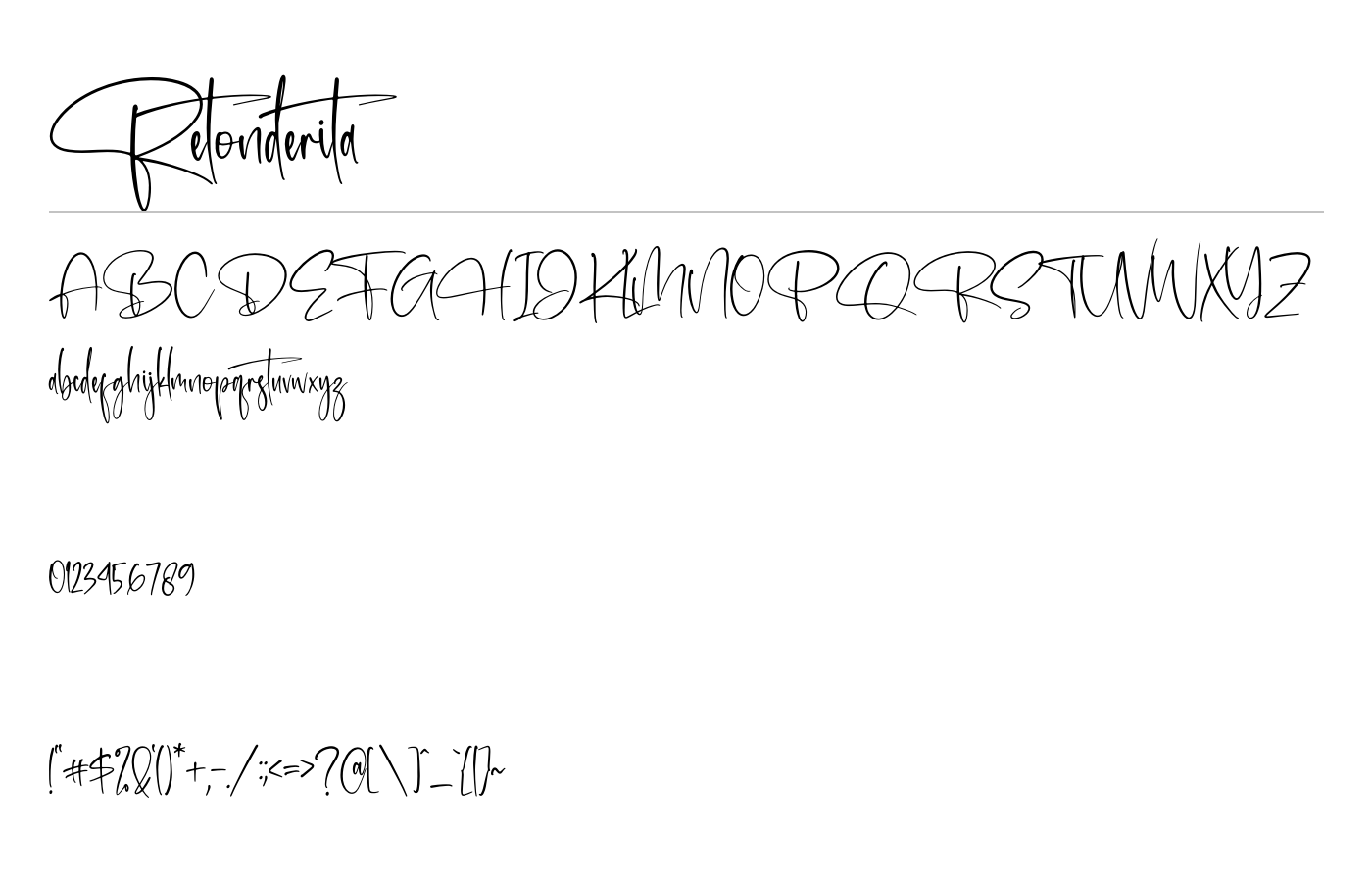 Retonderita Font preview