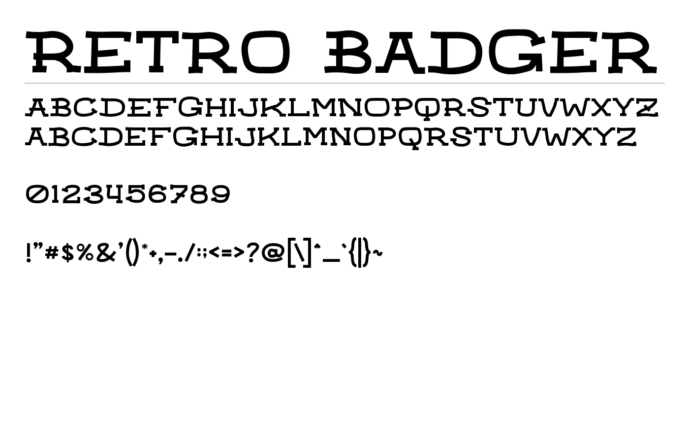Retro Badger Font preview