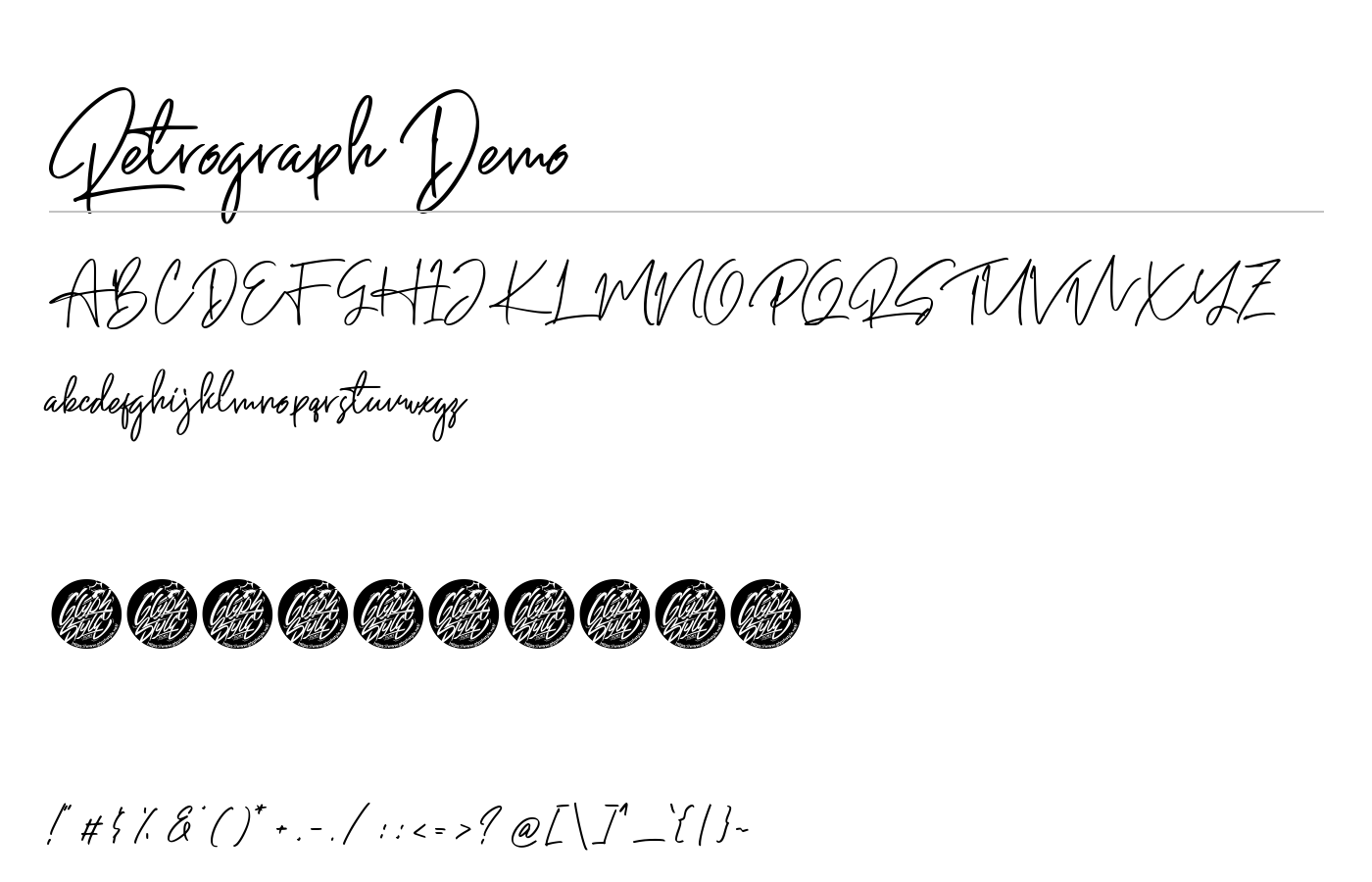 Retrograph Font preview