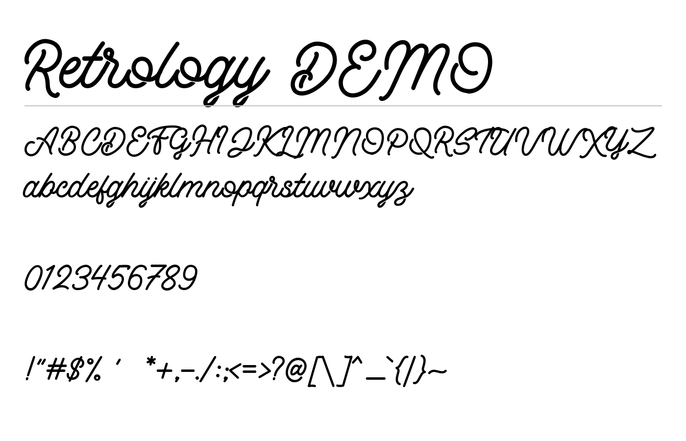 Retrology Font preview